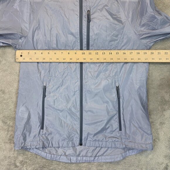 Eddie Bauer Jacket Womens Medium Light Blue Hooded Windbreaker Rain Shell Coat - Picture 4 of 15